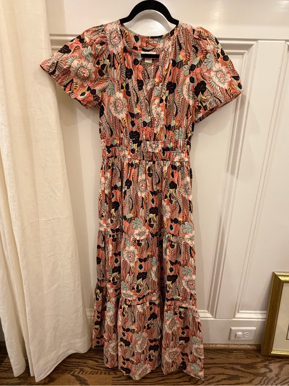 Anthropologie The Somerset Maxi Dress Cotton Tiered Floral Small - Picture 4 of 5